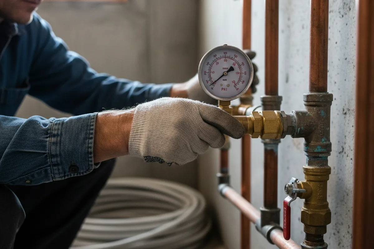 Pressure testing a repaired line during Water Line Repair in Alvo